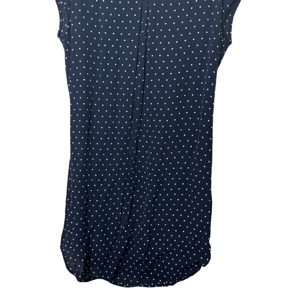 Madewell Navy Polka Dot Cap Sleeve Dress Size S 100% Viscose Pullover Minimalist - Picture 8 of 8